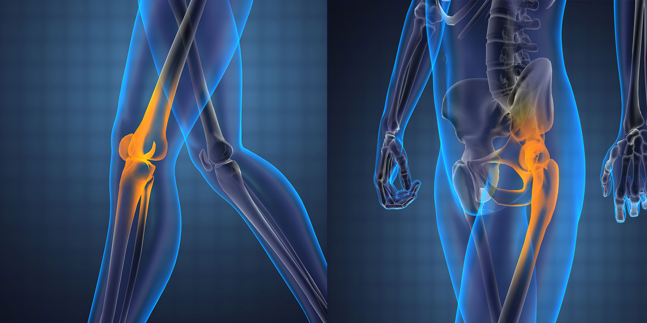 An illustration depicting a patient discussing knee and hip replacement options with a doctor, emphasizing the timing and various factors that influence the decision to undergo joint replacement surgery.